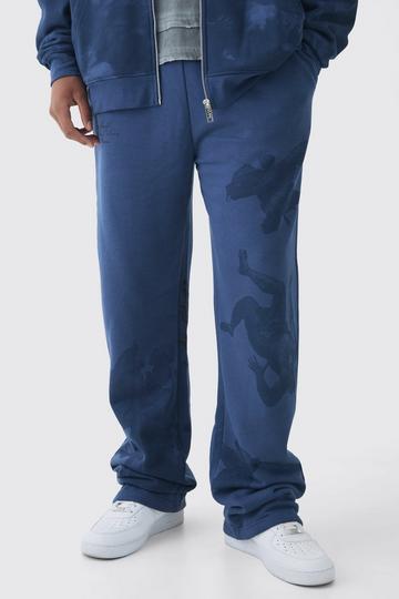 Tall Baggy Renaissance Print Joggingbroek navy