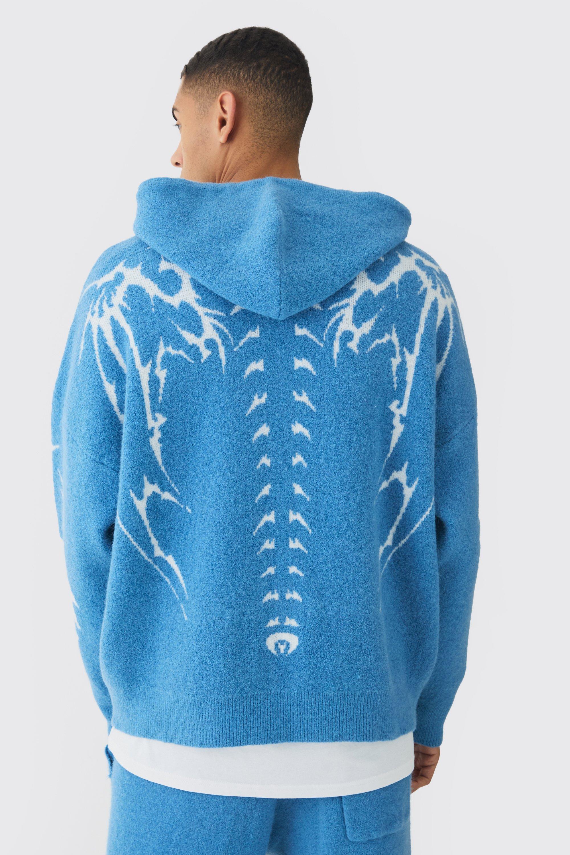 Skeleton in blue hoodie online