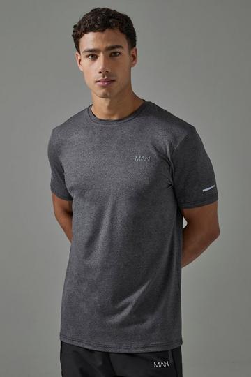 Black Man Active Regular Fit Performance Marl T-shirt