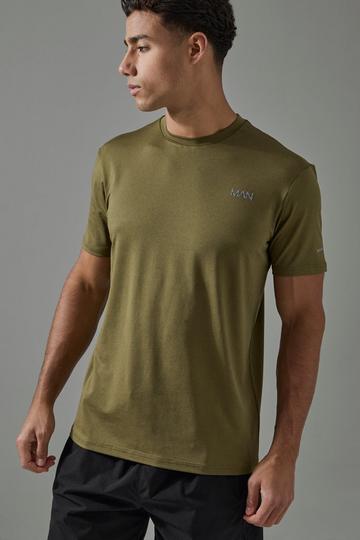 Man Active Regular Fit Performance Marl T-shirt khaki