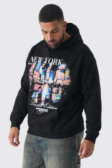 Plus New York Graphic Hoodie black