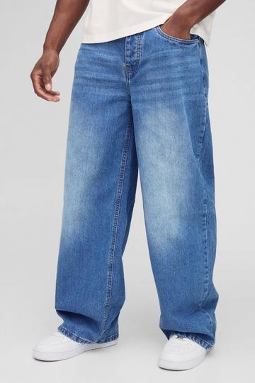 Brown Baggy Rigid Jean in Light Blue