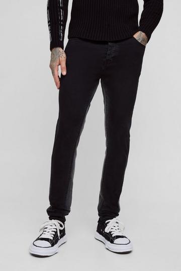 Tall Skinny Fit Contrast Gusset Trousers washed black