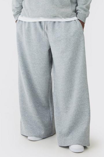 Plus Basic Extreme Wide Leg Joggingbroek grey marl