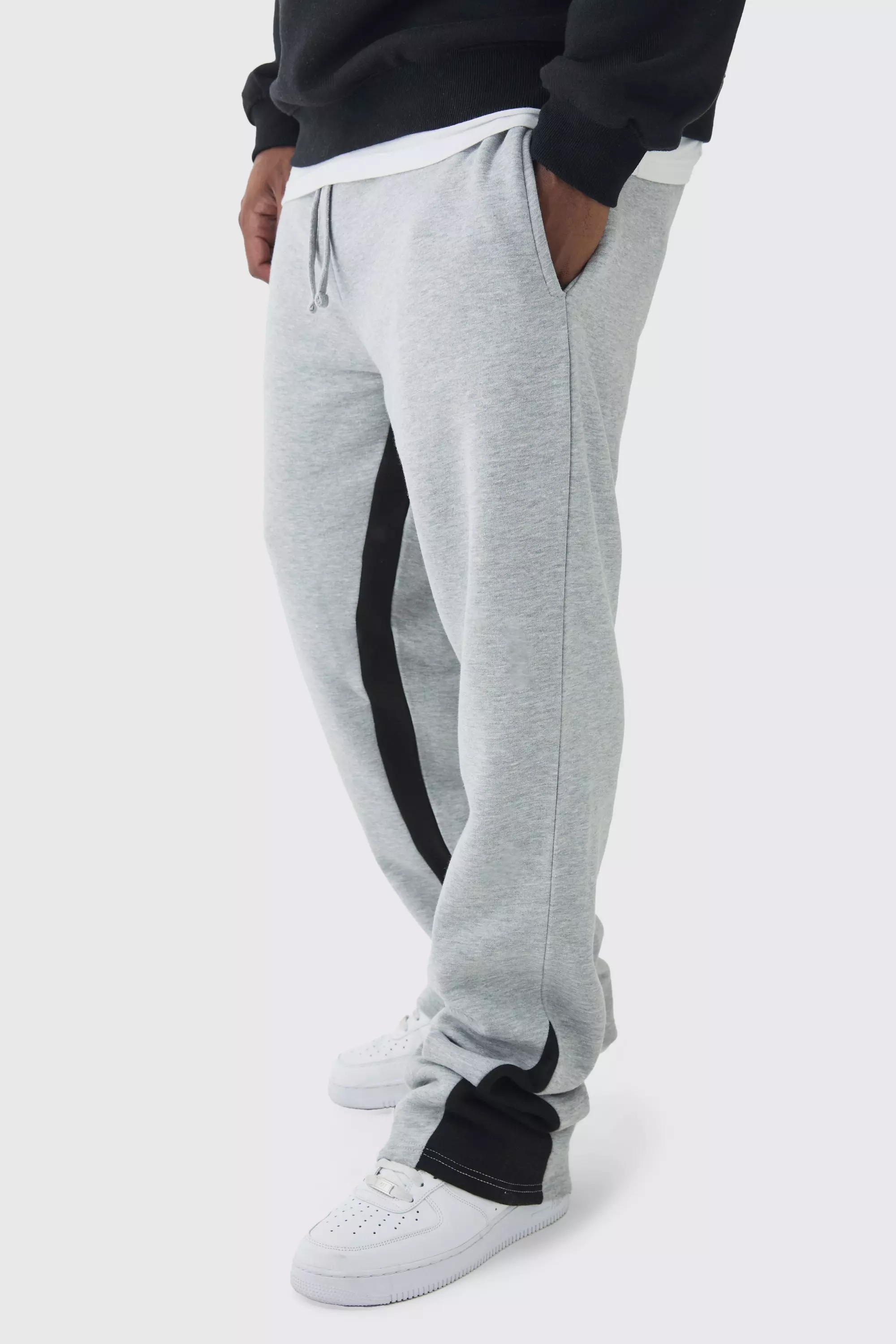 Grey marl Plus Stacked Fit Gusset Jogger alternative image
