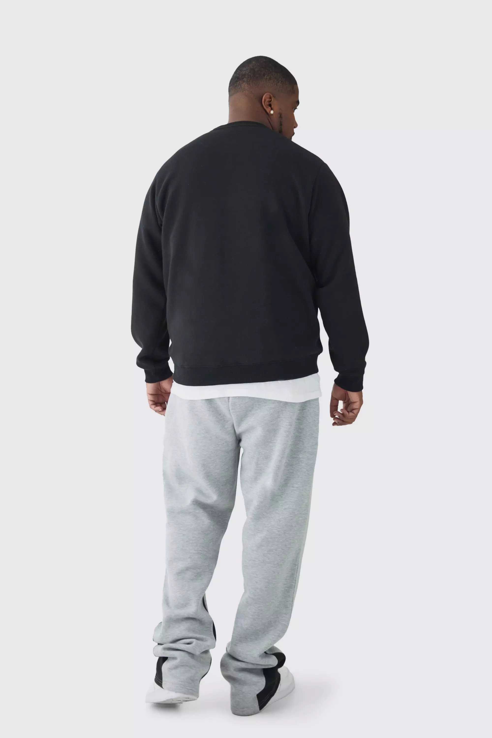 Grey marl Plus Stacked Fit Gusset Jogger alternative image