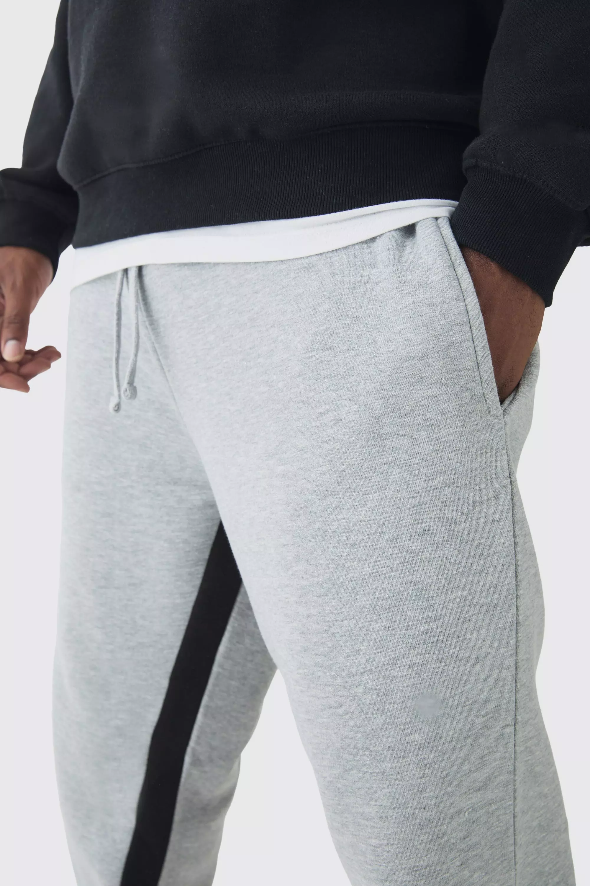 Grey marl Plus Stacked Fit Gusset Jogger alternative image