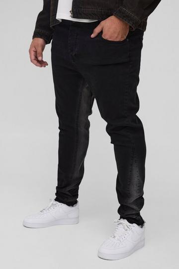 Plus Skinny Fit Contrast Gusset Trousers washed black