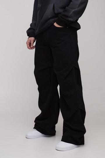 Tall Baggy Ruched Detail Jeans washed black