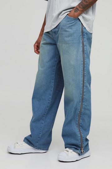Tall Relaxed Fit Zip Gusset Jeans antique wash