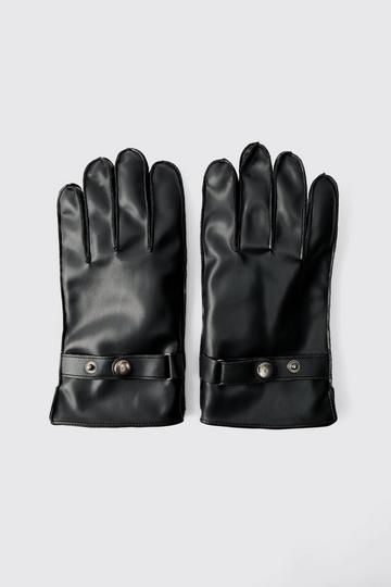 Sherpafodrade handskar i konstläder black