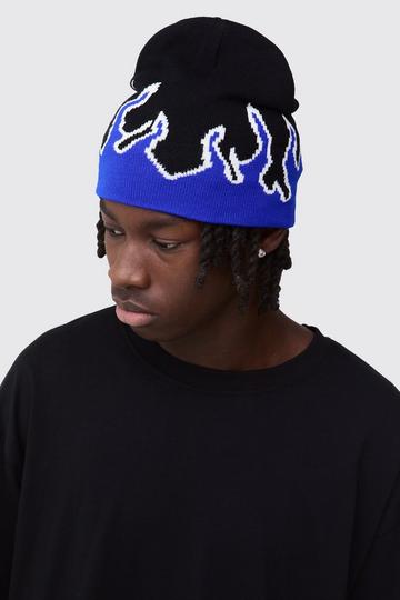 Fire Graphic Beanie black