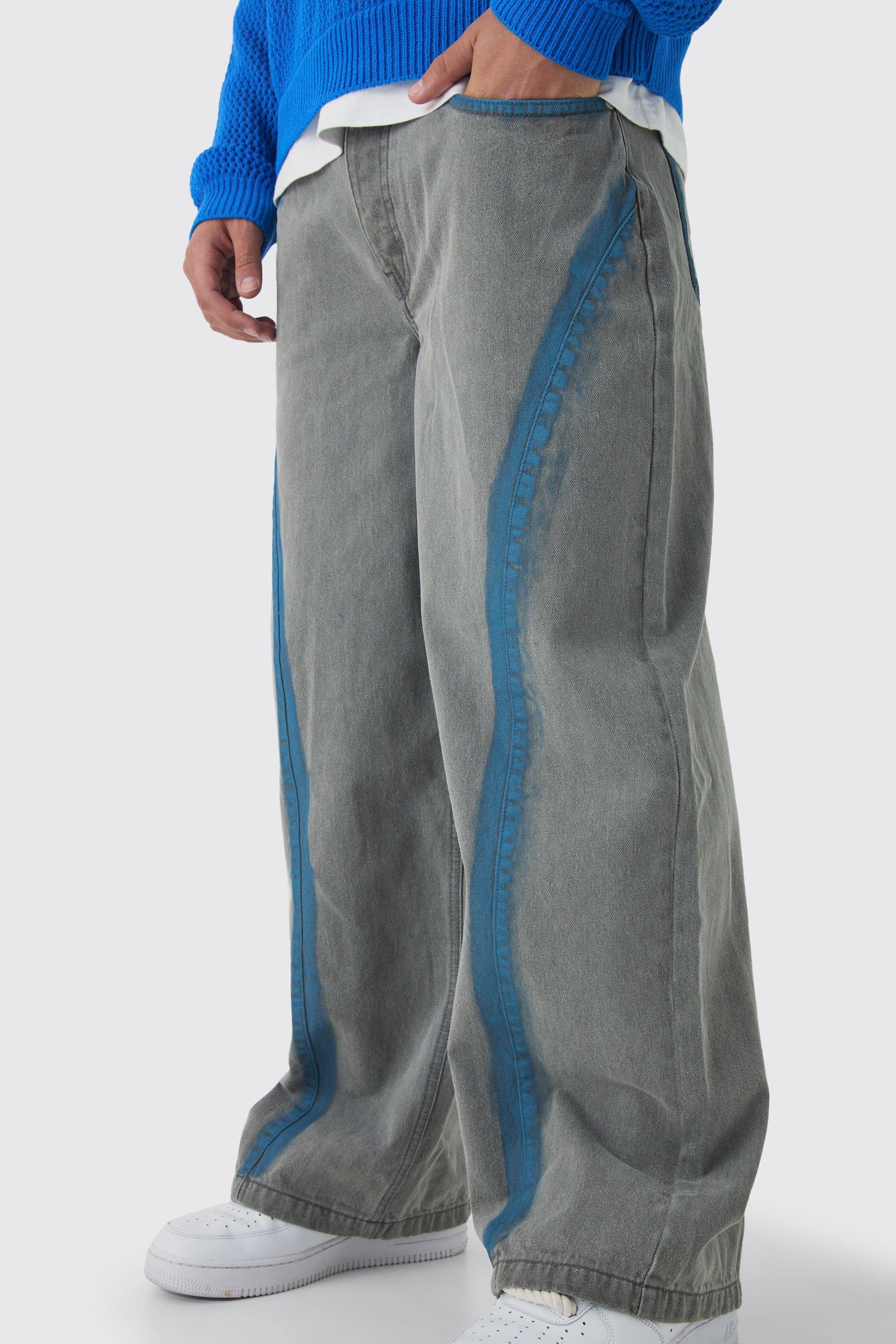 Double Knee Curved Seam Baggy Denim