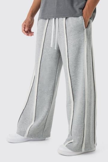 Extreme Wide Leg Exposed Seam Jogger grey marl