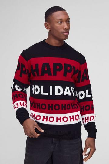 Red Regular Fit Happy Holidays Christmas Jumper