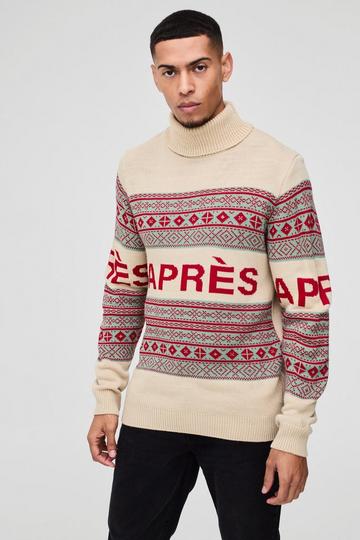 Funnel Neck Après Ski Knitted Jumper stone