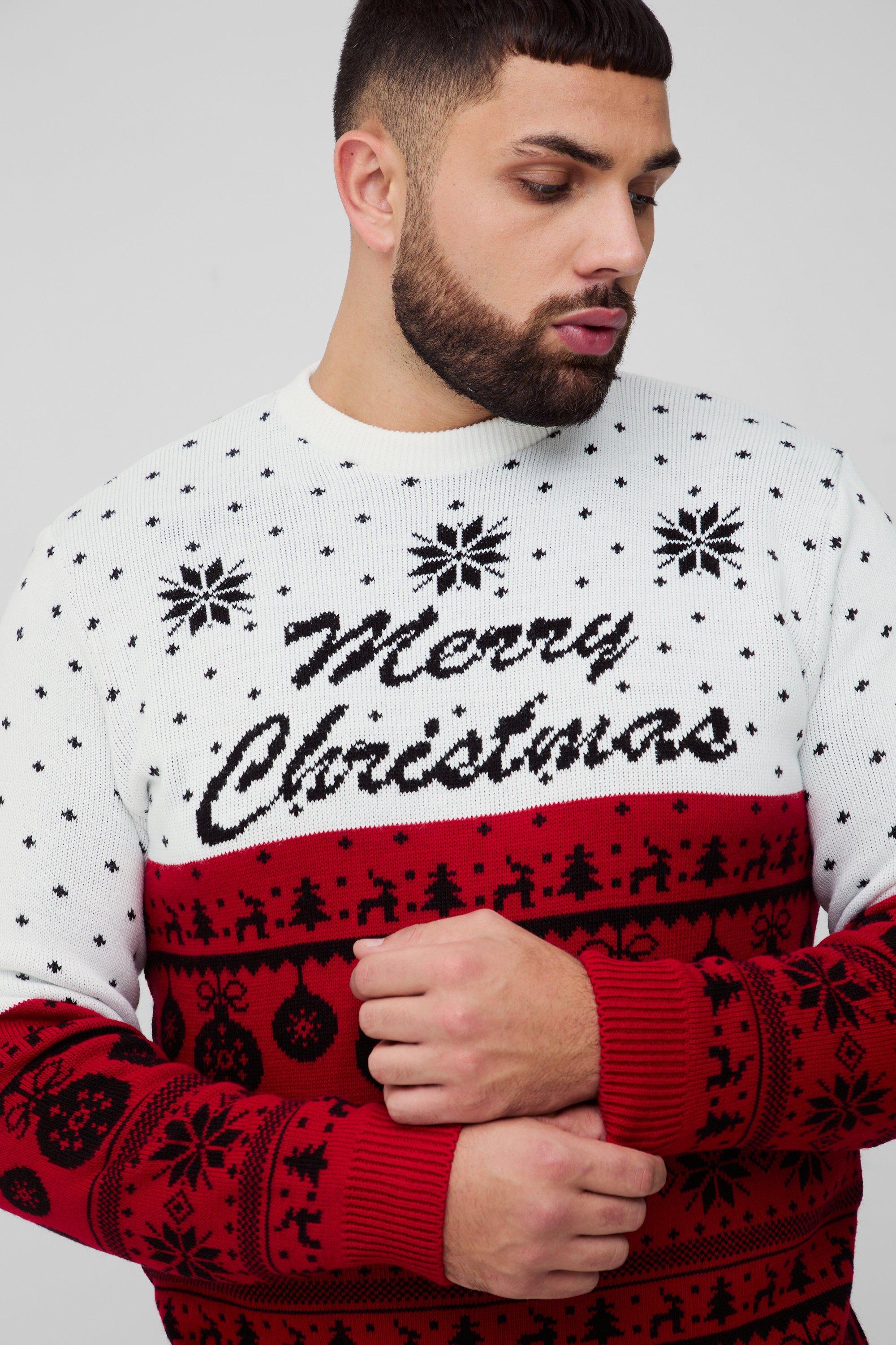 Maglione Plus Size con slogan Merry Christmas