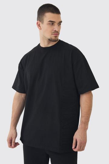 Tall Oversized MMXIII Embossed T-Shirt black