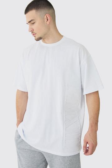 White Tall Oversized MMXIII Embossed T-Shirt