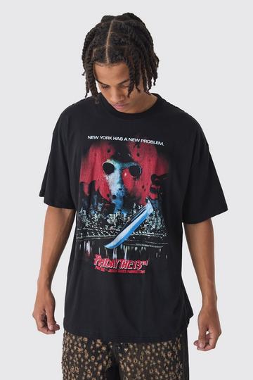 Oversized Friday 13th License Print T-Shirt