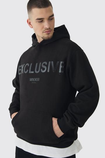 Tall Oversized Exclusive Print Hoodie black