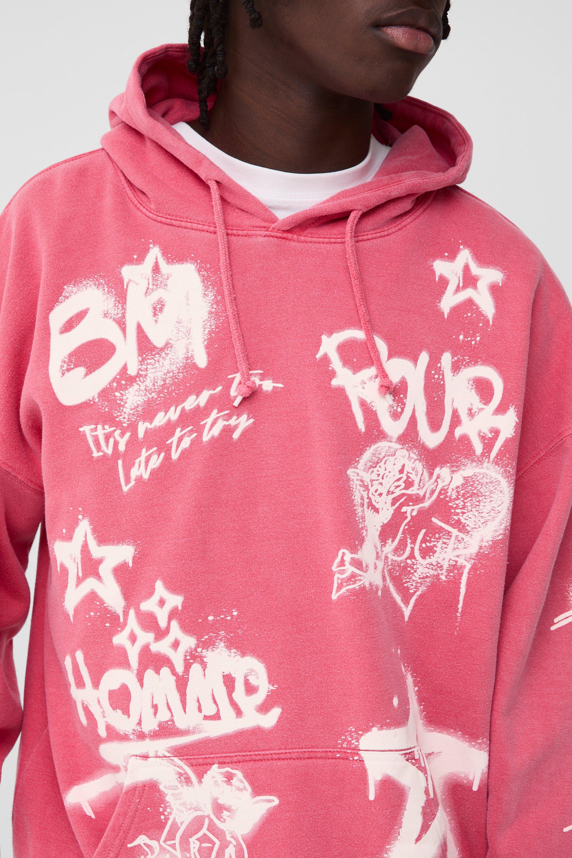 Off white hoodie graffiti sales