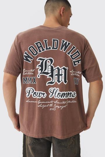 Worldwide BM Back Print T-Shirt chocolate