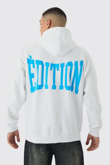 Oversized Limited Edition Back Print Hoodie white