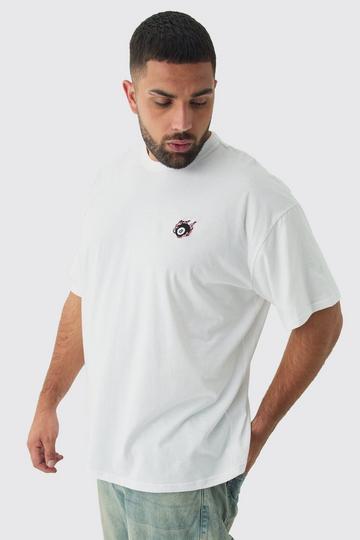 Plus 8 Ball Embroidered T-Shirt white