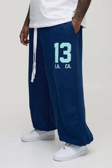 Plus 13 Varsity Oversized Joggers blue