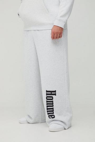 Plus Motorsport Wide Leg Joggers grey marl