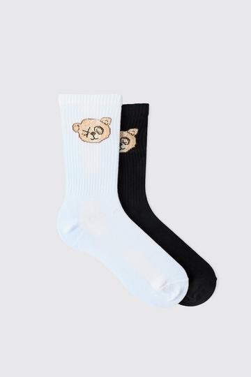 2 Pack Teddy Bear Sports Socks multi