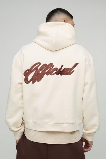 Ecru White Oversized Boxy Limited Zip Through Hoodie