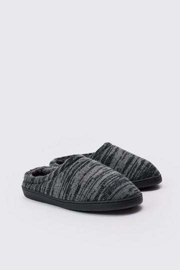 Contrast Stitch Slippers In Black black