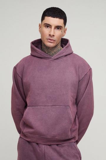 Tall Oversized Boxy Washed Hoodie purple