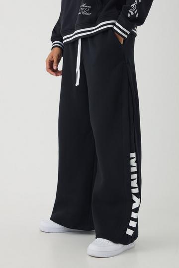 Extreme Wide Leg Pleated Gusset Jogger black