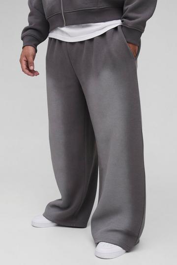 Plus Gebleekte Wide Leg Joggingbroek grey