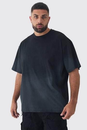 Plus Oversized Spray Wash T-shirt black