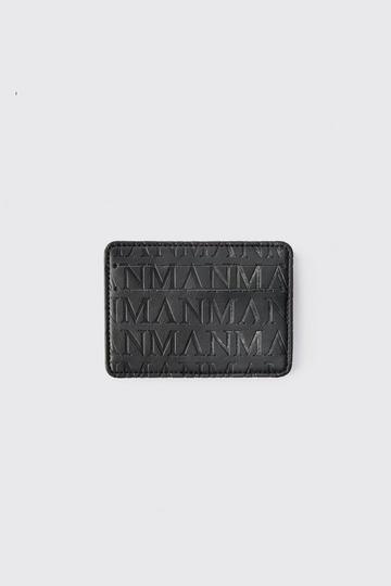 Black MAN Embossed Card Holder