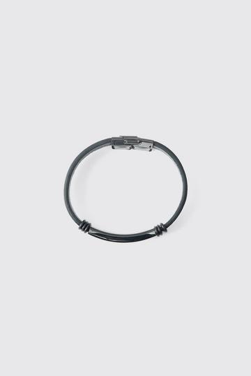 Formal Clasp Bracelet With Metal Tab black