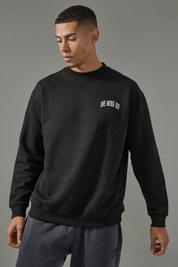 Man Active One More Rep Oversized Extended Neck Sweatshirt black