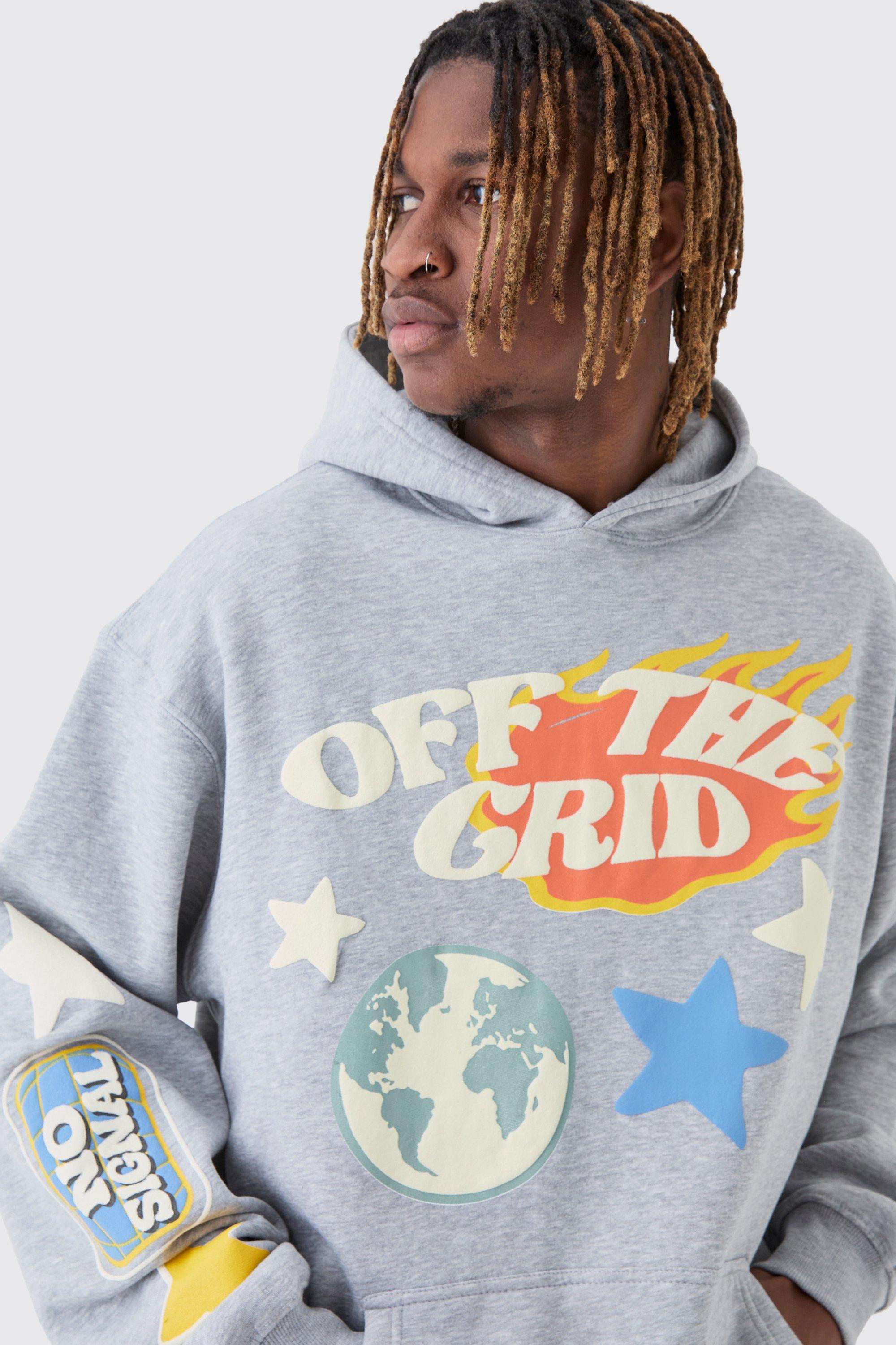 Tall Puff Print Off The Grid Overdyed Hoodie