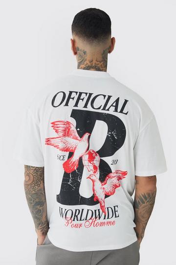 Tall Official Dove Printed Oversized T-Shirt white