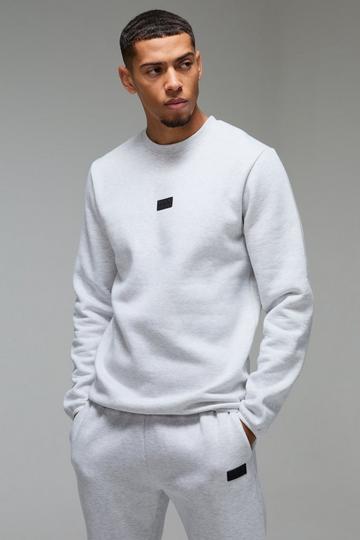 Man Active Regular Fit Badge Sweatshirt grey marl