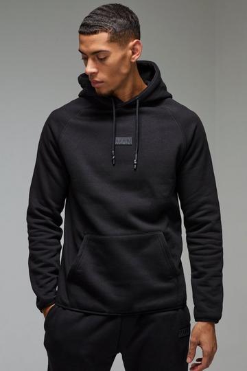 Man Active Regular Fit Badge Hoodie black