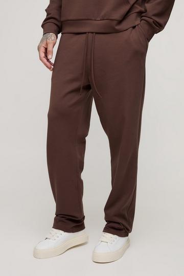 Tall Nette Toelopende Interlock Joggingbroek chocolate