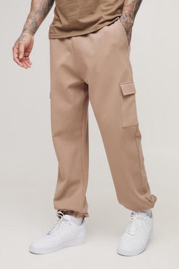 Tall Interlock Slim Fit Smart Cargo Joggers taupe