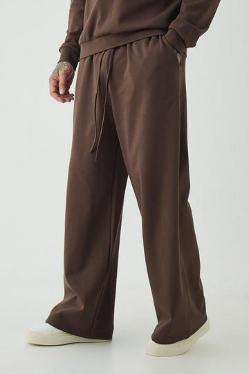 Tall Interlock Smart Wide Leg Trousers chocolate