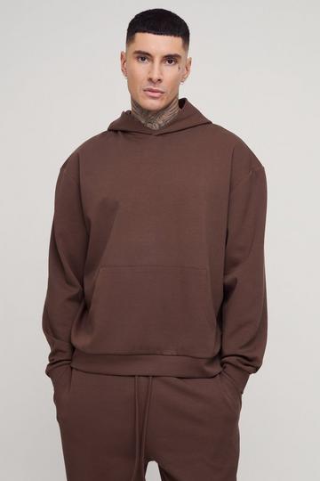 Chocolate Brown Tall Interlock Boxy Oversized Hoodie