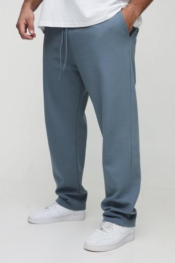 Plus Interlock Smart Tapered Joggers grey blue